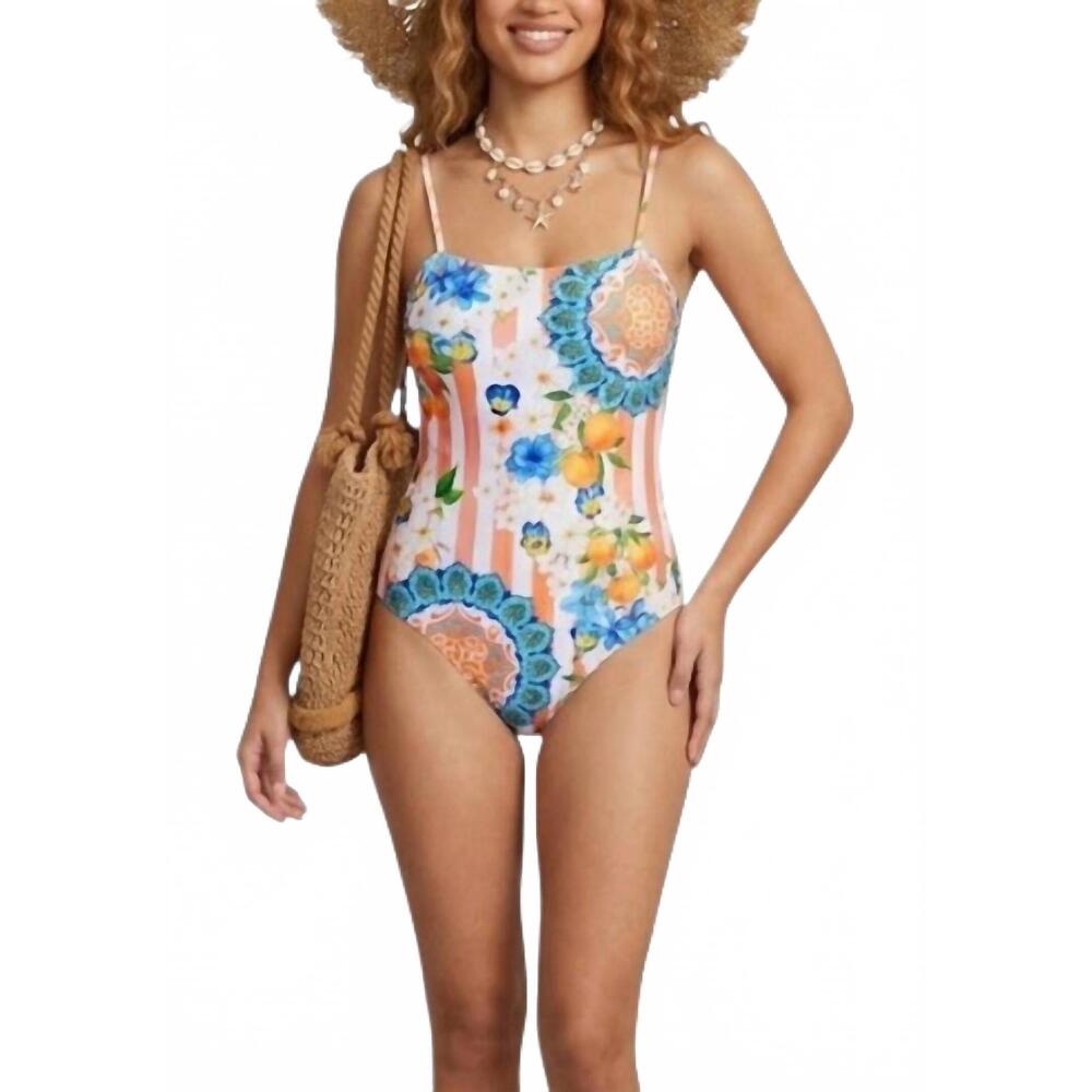 NEW TFY COLLECTION citrus one piece swim suit in orange